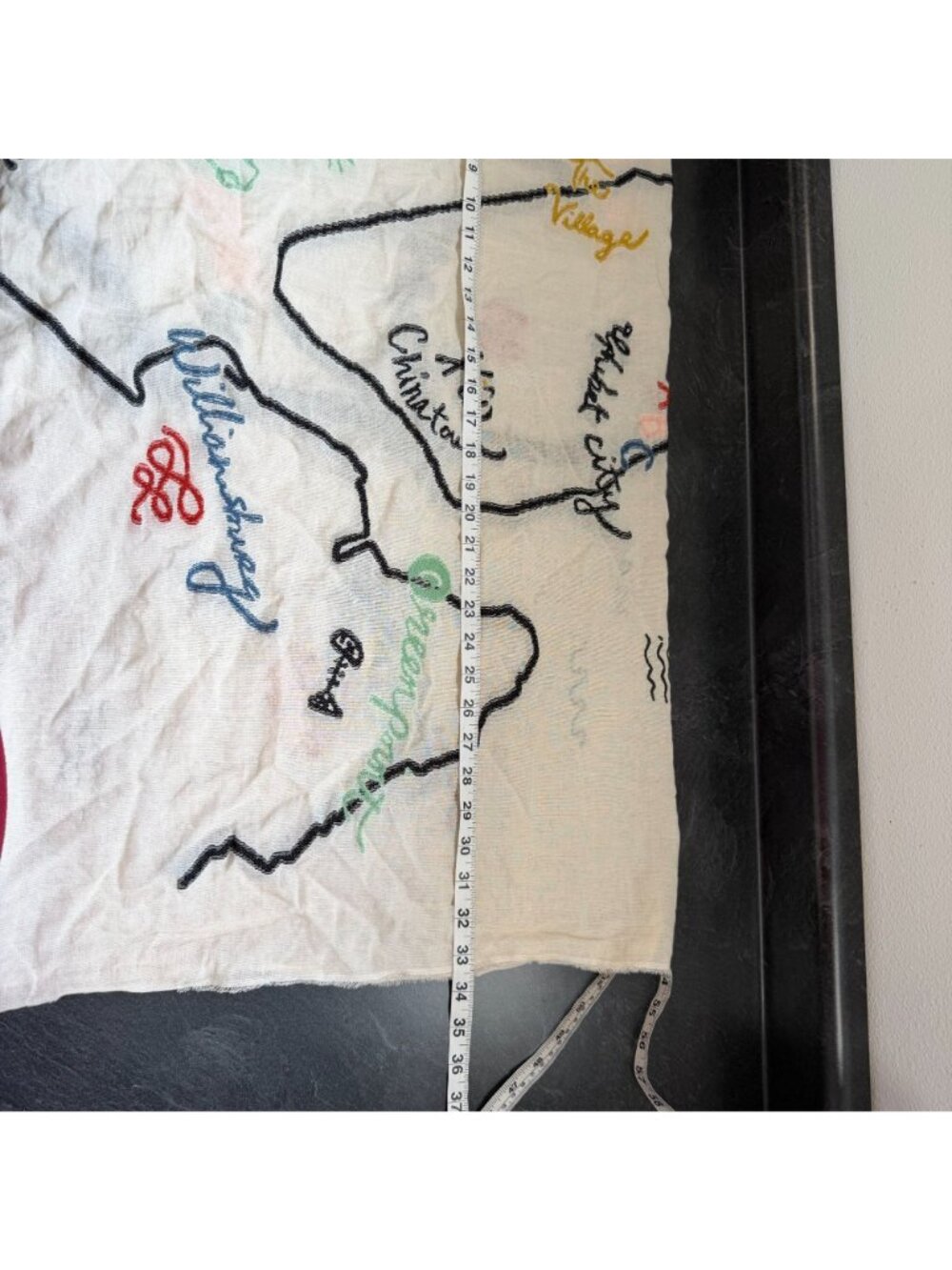 Madewell Subway Graffiti Map Scarf New York City Neighborhoods 69 1/4" X 34"W - Picture 8 of 9